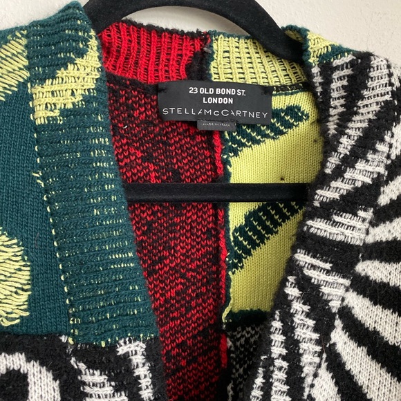 EUC STELLA MCCARTNEY + Ed Curtis patchwork jacquard-knit wool cardigan - Picture 6 of 12